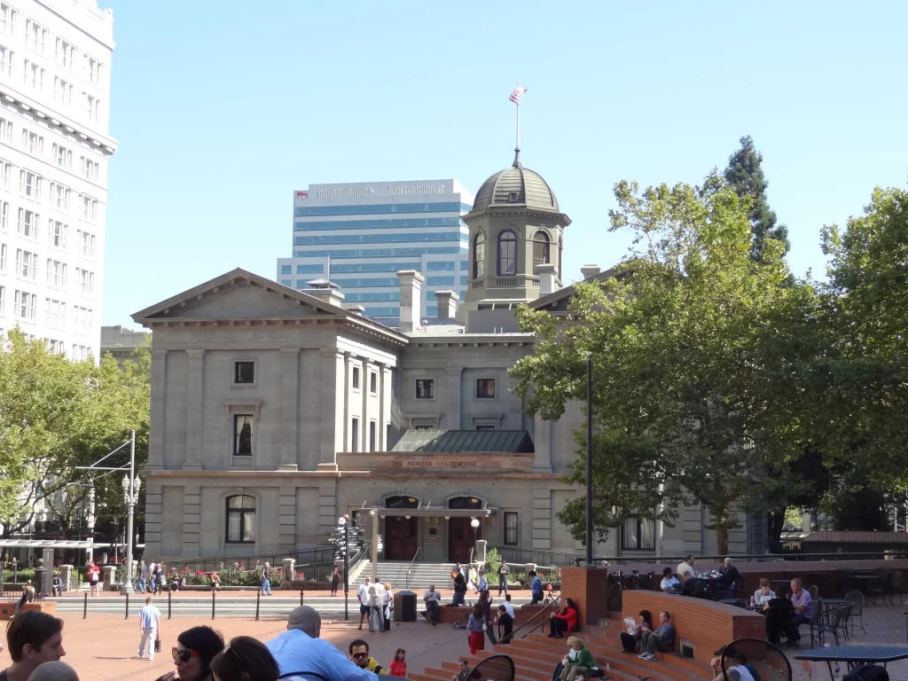 USA Oregon Steden Portland Pioneer Courthouse Square 2