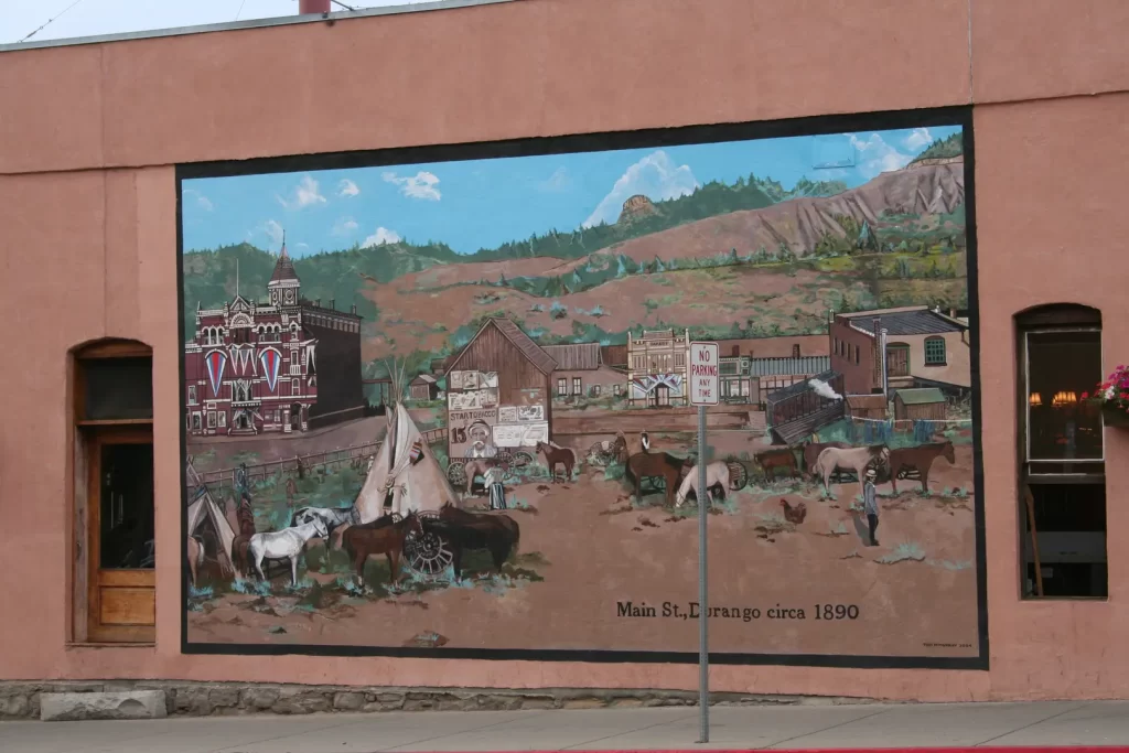 USA Colorado historie Durango muurschildering
